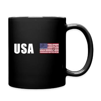 usa flagge vintage - Tasse einfarbig - Schwarz - Rechts