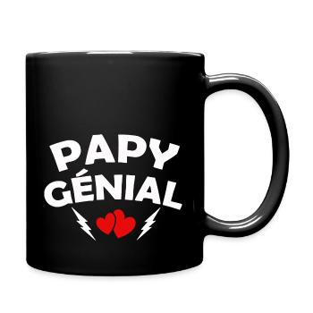 papy génial / humour grand-père / papy formidable - Mug uni - noir - Droite