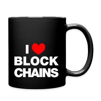 I love Blockchains - Tasse einfarbig - Schwarz - Rechts