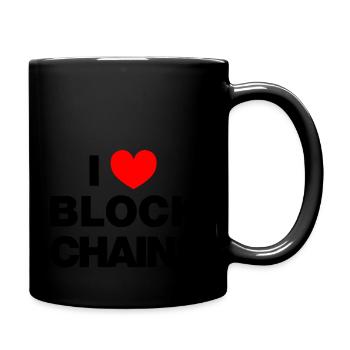 I love Blockchains (Black) - Tasse einfarbig - Schwarz - Rechts