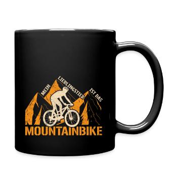 Lieblingstier = Mountainbike - MTB Mountainbike - Tasse einfarbig - Schwarz - Rechts
