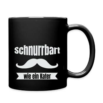Schnurrbart Bart T-Shirt wie ein Kater - Tasse einfarbig - Schwarz - Rechts