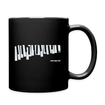 Klavier Musik Liebhaber - Vintage Piano Keys - Tasse einfarbig - Schwarz - Rechts