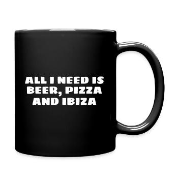 All I Need Is Beer Pizza And Ibiza - Full Colour Mug - black - Right