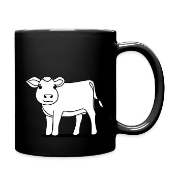 vache mignon animaux animaux de ferme drôles vaches nouveau 11 - Mug uni - noir - Droite
