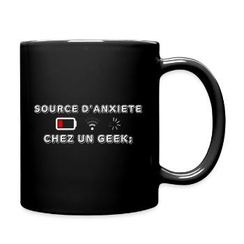 Source d Anxiété Chez un Geek - Mug uni - noir - Droite