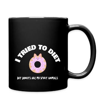 Diät Donut Naschen Essen Abnehmen Seelenverwand - Tasse einfarbig - Schwarz - Rechts