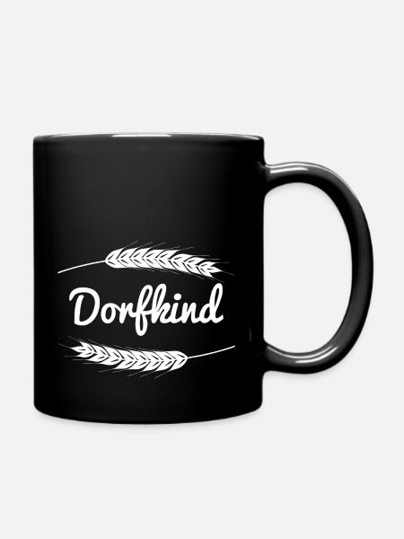 Dorfkind mit Getreide in weiß - Tasse einfarbig - Schwarz