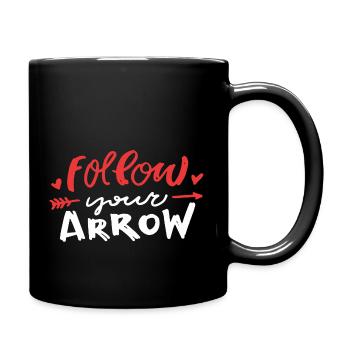 Folgen Sie Ihrem Pfeil - Tasse einfarbig - Schwarz - Rechts