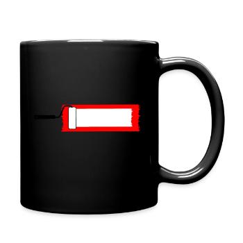 Paint roller with white paint and red background - Full Colour Mug - black - Right