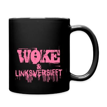 Selbstironie: WOKE & linksversifft - Tasse einfarbig - Schwarz - Rechts