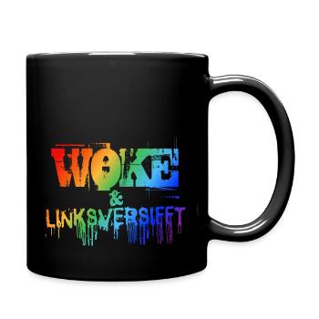 Selbstironie: WOKE & linksversifft - Tasse einfarbig - Schwarz - Rechts
