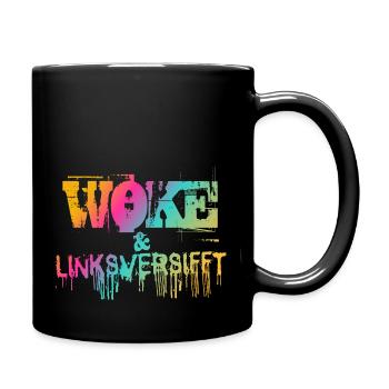 Selbstironie: WOKE & linksversifft - Tasse einfarbig - Schwarz - Rechts