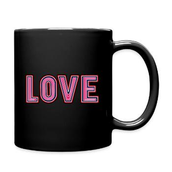 Cool Love T-shirt in beautiful magenta color - Full Colour Mug - black - Right