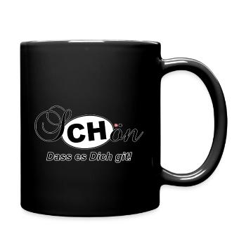 sCHön dass es Dich git - Tasse einfarbig - Schwarz - Rechts
