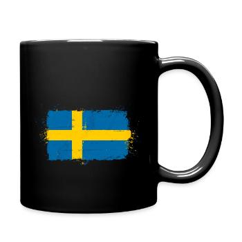 Drapeau de la Suède - Drapeau suédois - Mug uni - noir - Droite
