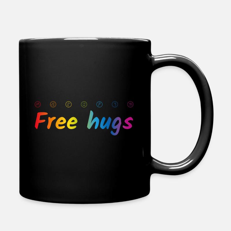 Free hugs - Tasse einfarbig - Schwarz
