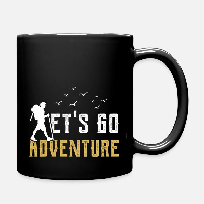 Wanderabenteuer - Tasse einfarbig - Schwarz