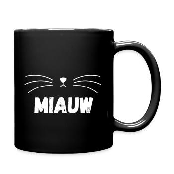 Meow Cat Kitty - Full Colour Mug - black - Right