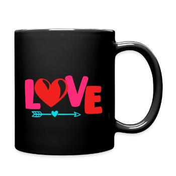 Love - Tasse einfarbig - Schwarz - Rechts