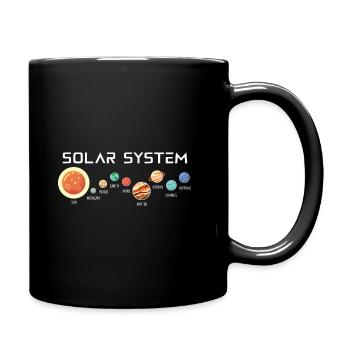 Sonnensystem mit seinen Planeten - Tasse einfarbig - Schwarz - Rechts