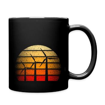 Retro windmill - Full Colour Mug - black - Right