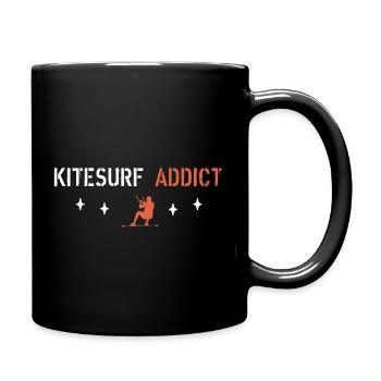 Kitesurf-Süchtiger - Tasse einfarbig - Schwarz - Rechts