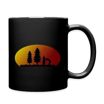 Sonnenuntergang - Bäumchen pflanzen - Tasse einfarbig - Schwarz - Rechts