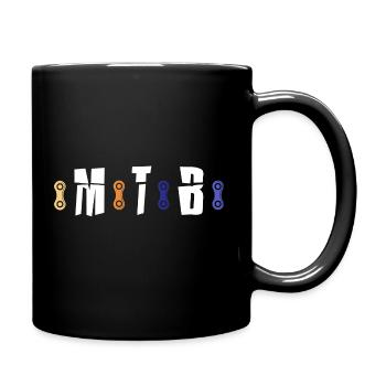 MTB Fahrradkette Mountainbiker Fahrradtrikot bike - Tasse einfarbig - Schwarz - Rechts