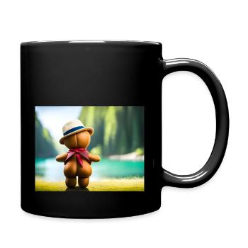 Bobbes Bär - Tasse einfarbig - Schwarz - Rechts