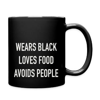 Wears black - Tasse einfarbig - Schwarz - Rechts