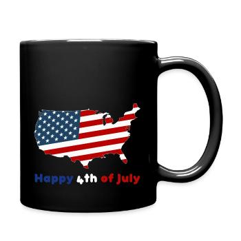 Alles Gute zum 4. Juli, Unabhängigkeitstag, USA, Sterne - Tasse einfarbig - Schwarz - Rechts