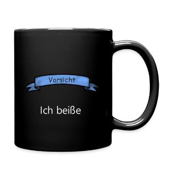 vorsicht Ich beiße - Tasse einfarbig - Schwarz - Rechts