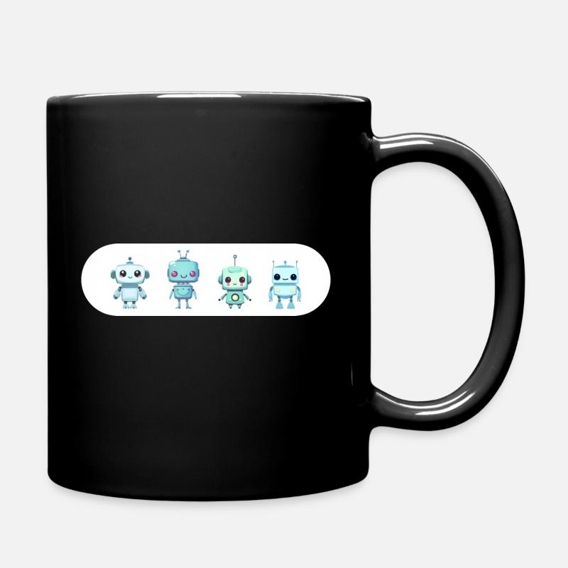Cute Robots - Tasse einfarbig - Schwarz