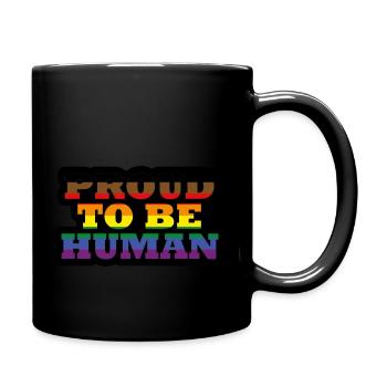 Proud to be Human - Tasse einfarbig - Schwarz - Rechts