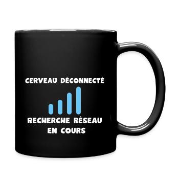 Cerveau déconnecté recherche réseau - Mug uni - noir - Droite