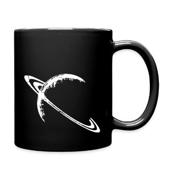 Saturn (weiß) - Tasse einfarbig - Schwarz - Rechts