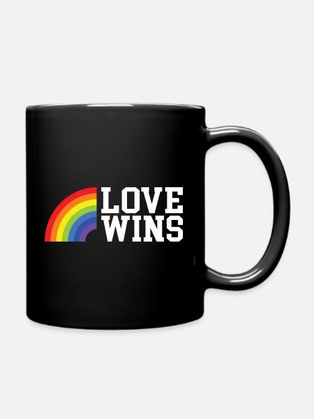 Love Wins Cooler Spruch Geschenk - Tasse einfarbig - Schwarz