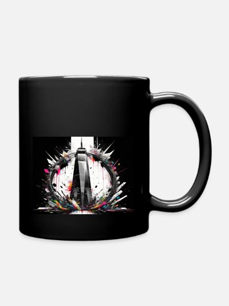 NYC Arts Series - One World Trade Center - Cyberpk - Tasse einfarbig - Schwarz