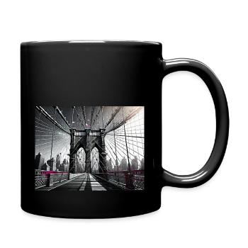 NYC Arts Series - Brooklyn Bridge - Cyberpunk - Tasse einfarbig - Schwarz - Rechts