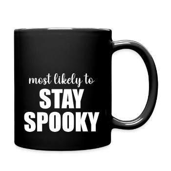 Most Likely To Stay Spooky Funny Halloween - Full Colour Mug - black - Right