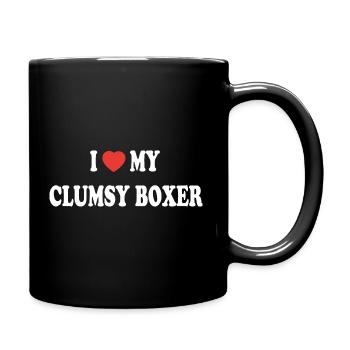 Deutscher Boxer Hund - love dog shirt - Tasse einfarbig - Schwarz - Rechts