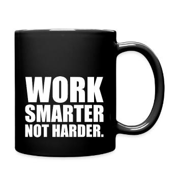 Work Smarter Not Harder Motivational - Full Colour Mug - black - Right
