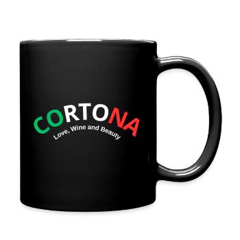 Cortona, love, wine and beauty. - Full Colour Mug - black - Right