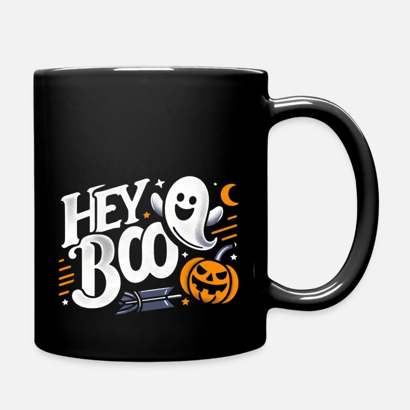 Halloween Hey Boo - Tasse einfarbig - Schwarz