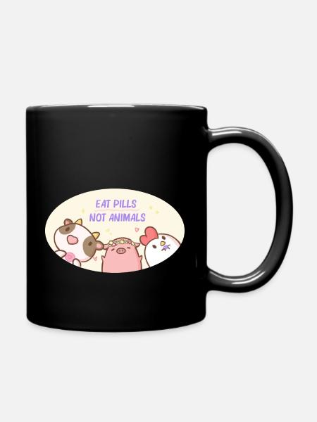 Eat Pills not Animals - Tasse einfarbig - Schwarz