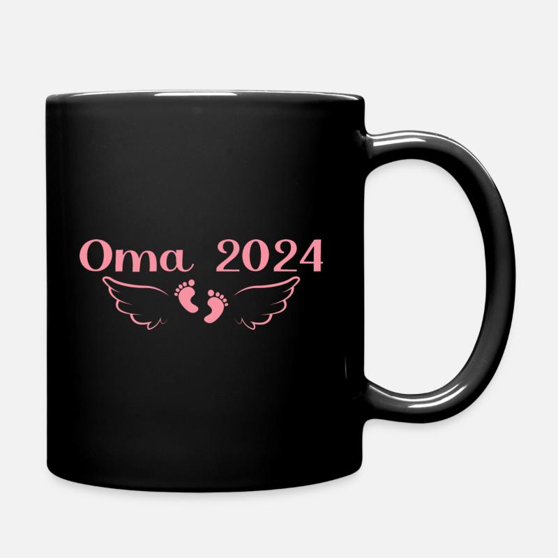 Oma 2024 Schwangerschaftsankündigung - Tasse einfarbig - Schwarz