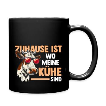 Kuh Bauernhof Kuhbauer Landwirt Rind Kühe - Tasse einfarbig - Schwarz - Rechts
