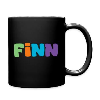Name - Finn - Tasse einfarbig - Schwarz - Rechts