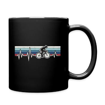 RADRENNFAHRER HERZSCHLAG RADFAHREN RETRO RENNRAD - Tasse einfarbig - Schwarz - Rechts